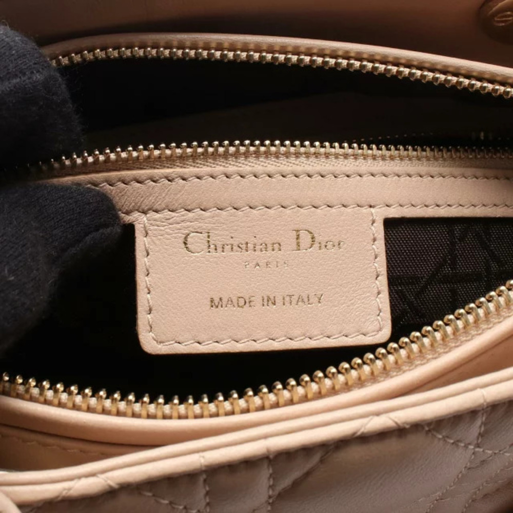 Christian Dior LADY Cannage Handbag Leather Pink - Picture 4 of 6